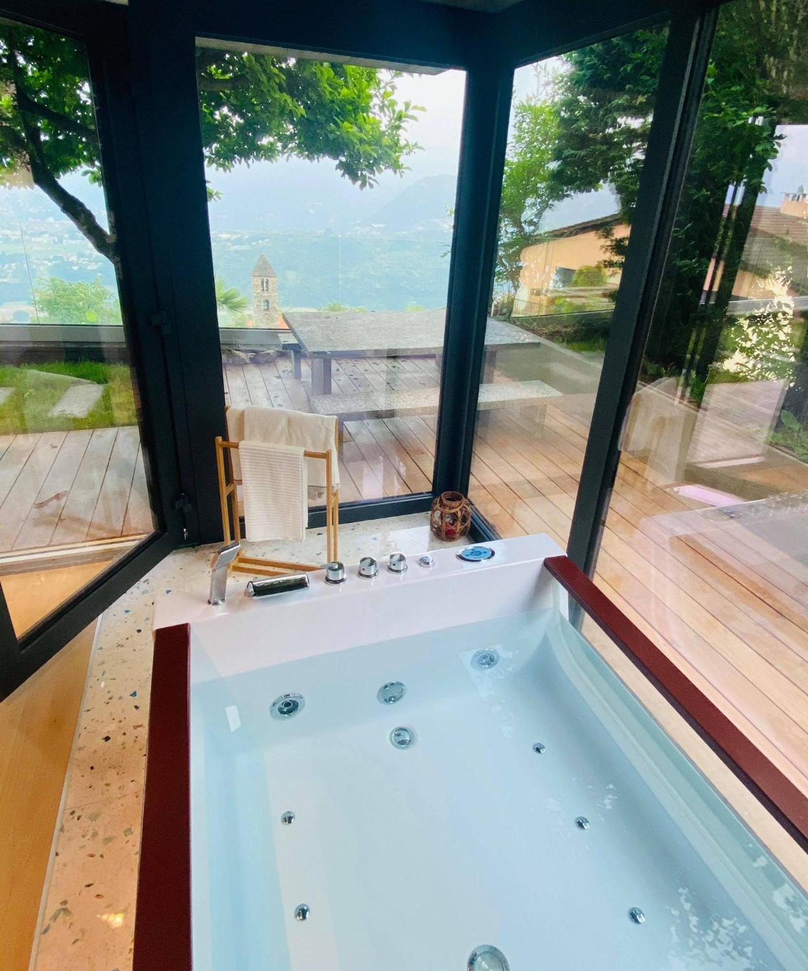 Family Suite With Garden And Amaizing View To Lugano Cademario Ngoại thất bức ảnh